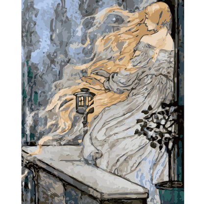 Winter Angel by Lantern Light - 40x50 cm paint by numbers kit