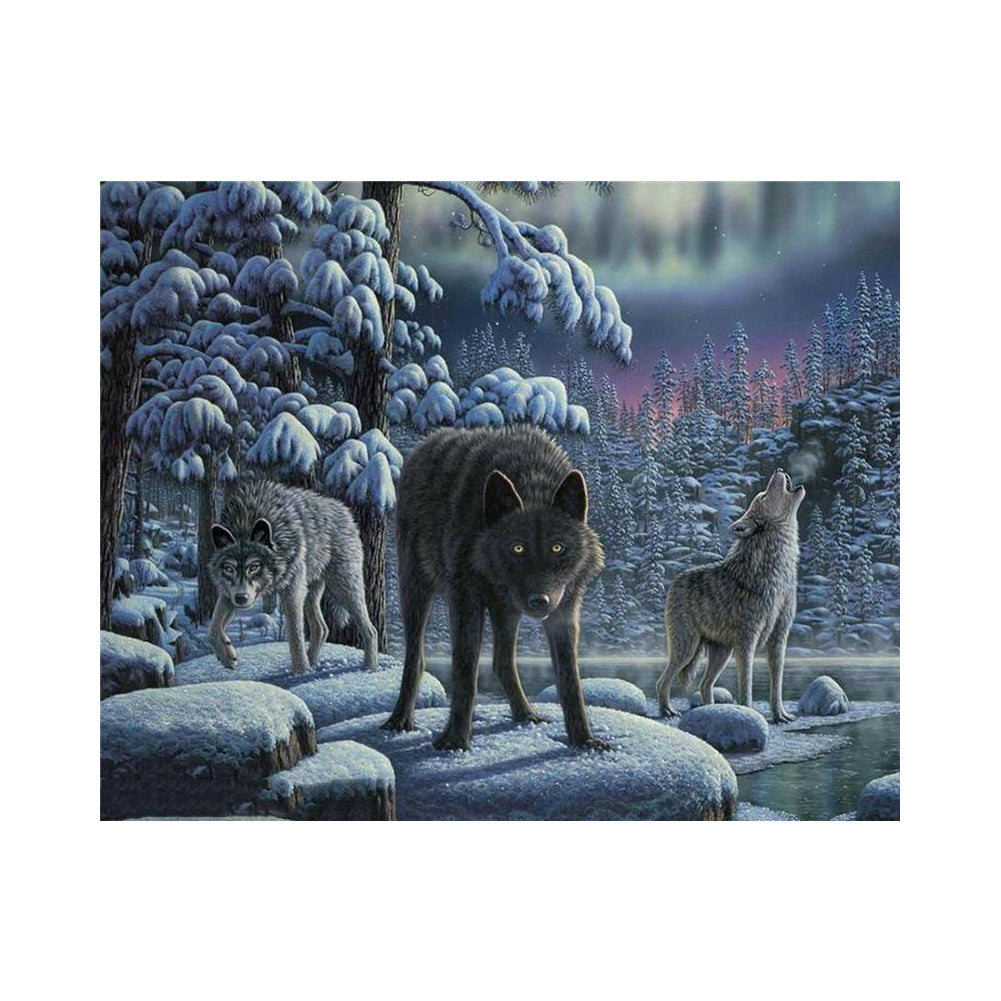 Wolves of the Winter Forest - 40x50 cm paint by numbers kit