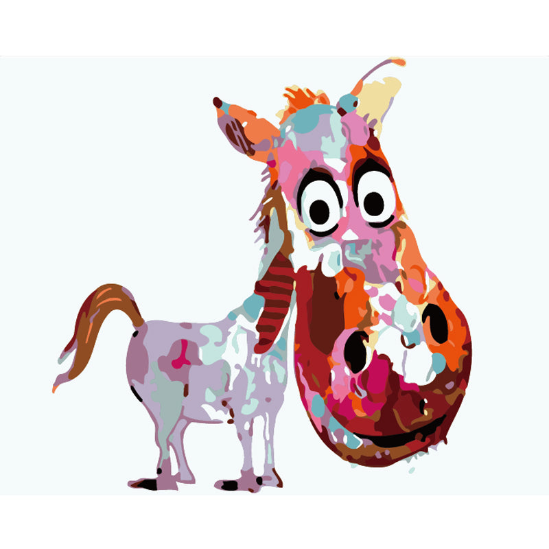 Funny Colorful Giraffe - 40x50 cm paint by numbers kit