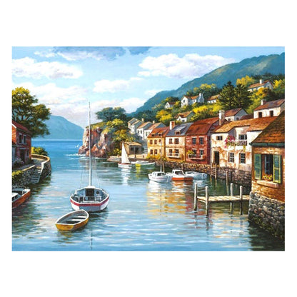 Harbor Village Morning - 40x50 cm paint by numbers kit
