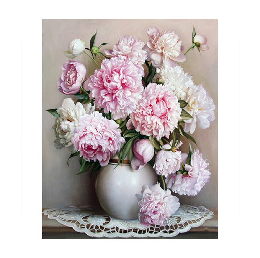 Soft Pink Peony Bouquet - 40x50 cm paint by numbers kit