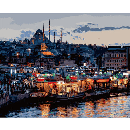 Istanbul Evening Harbor - 40x50 cm paint by numbers kit