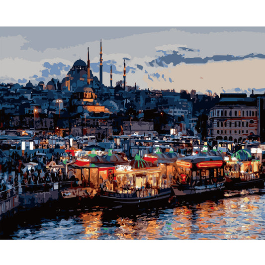 Istanbul Evening Harbor - 40x50 cm paint by numbers kit