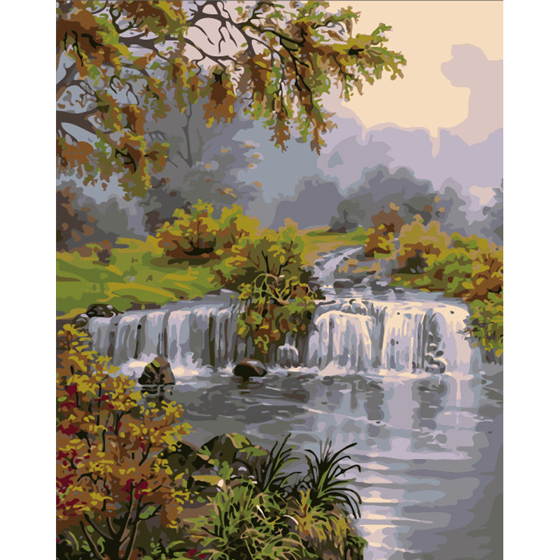 Gentle Falls in the Autumn Valley - 40x50 cm paint by numbers kit
