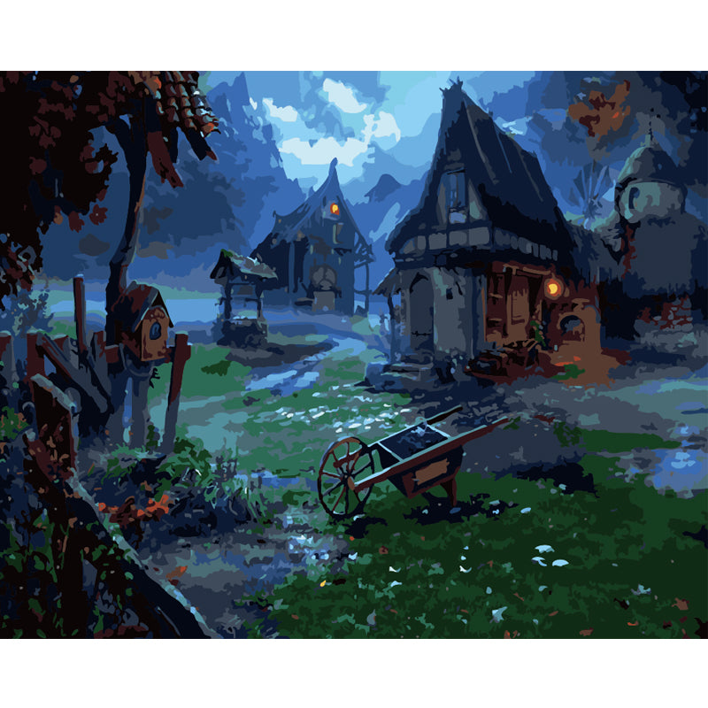 Moonlit Fantasy Village - 40x50 cm paint by numbers kit