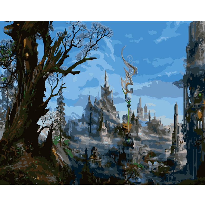 Ancient City of Silver Spires - 40x50 cm paint by numbers kit
