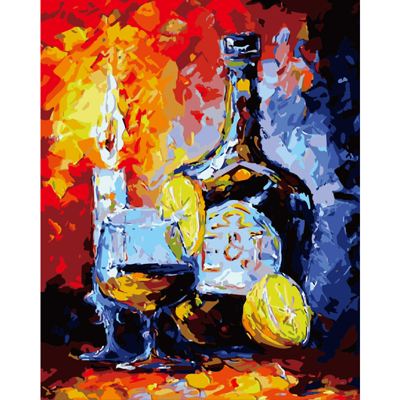 Wine and Lemon Still Life - 40x50 cm paint by numbers kit