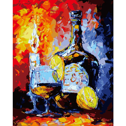 Wine and Lemon Still Life - 40x50 cm paint by numbers kit