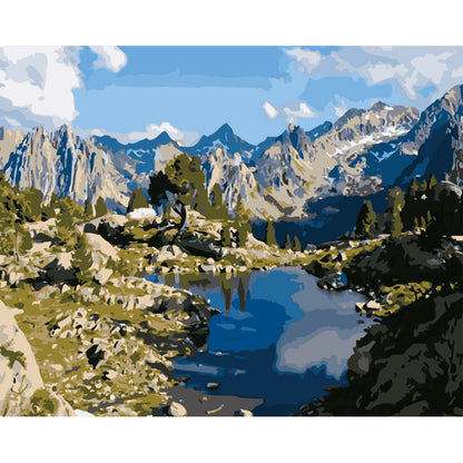 Crystal Lake Mountain Retreat - 40x50 cm paint by numbers kit