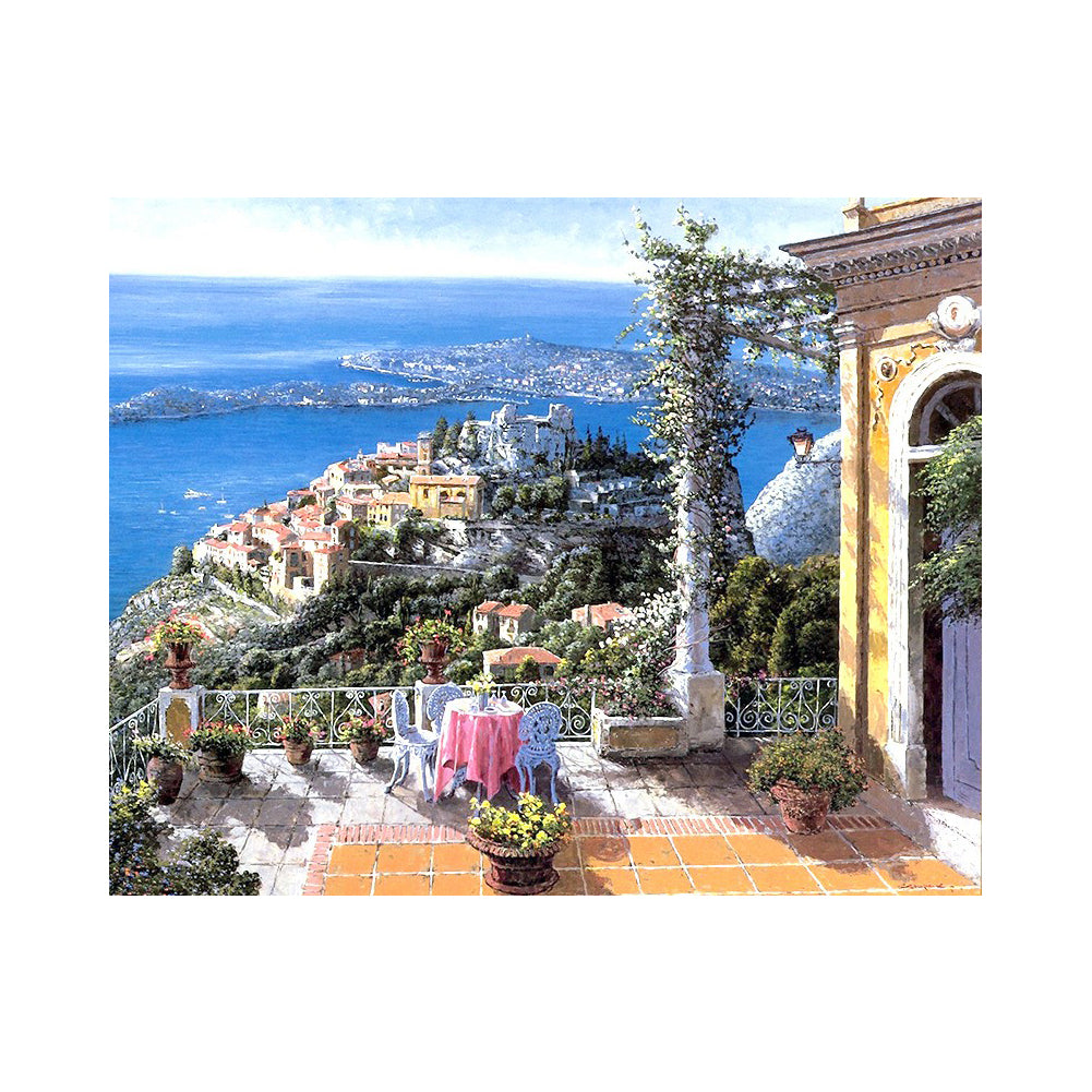 Mediterranean Terrace View - 40x50 cm paint by numbers kit