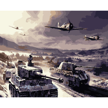Armoured Advance Beneath the Storm - 40x50 cm paint by numbers kit