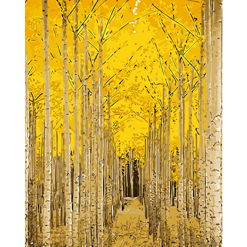 Golden Birch Forest Path - 40x50 cm paint by numbers kit