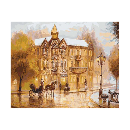 Autumn Carriage Street - 40x50 cm paint by numbers kit