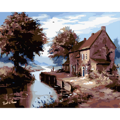 Quiet House Beside the River - 40x50 cm paint by numbers kit