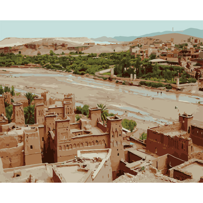 Ait Ben Haddou Panorama - 40x50 cm paint by numbers kit