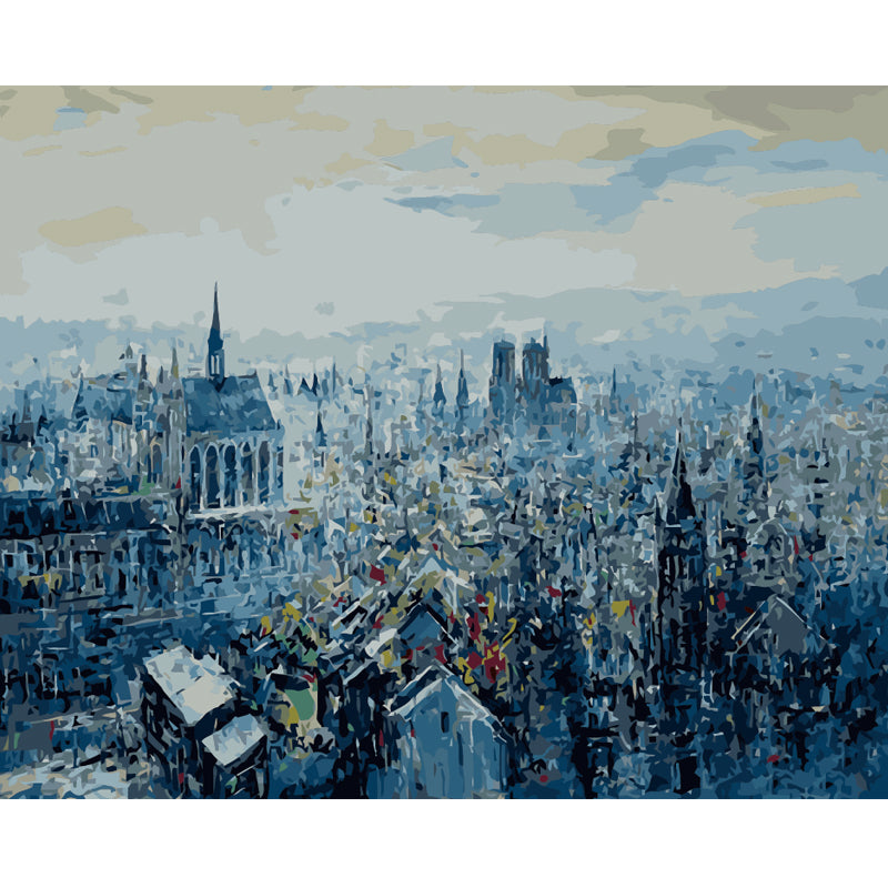 Blue Paris Rooftops - 40x50 cm paint by numbers kit