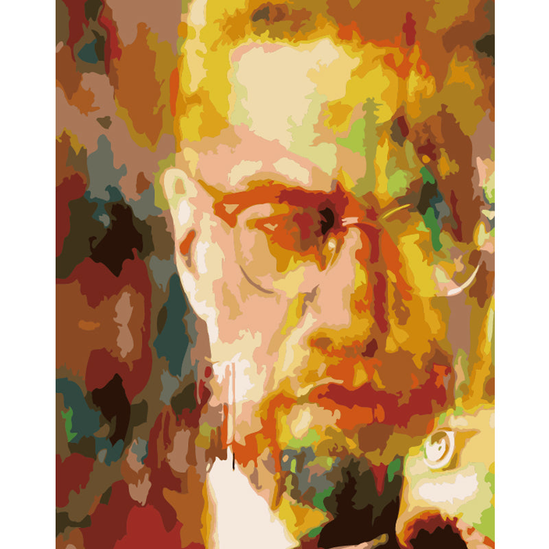 Golden Abstract Portrait - 40x50 cm paint by numbers kit