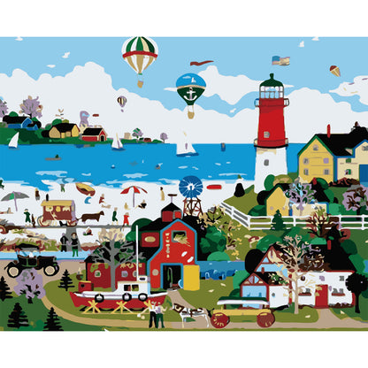 Coastal Lighthouse Village - 40x50 cm paint by numbers kit