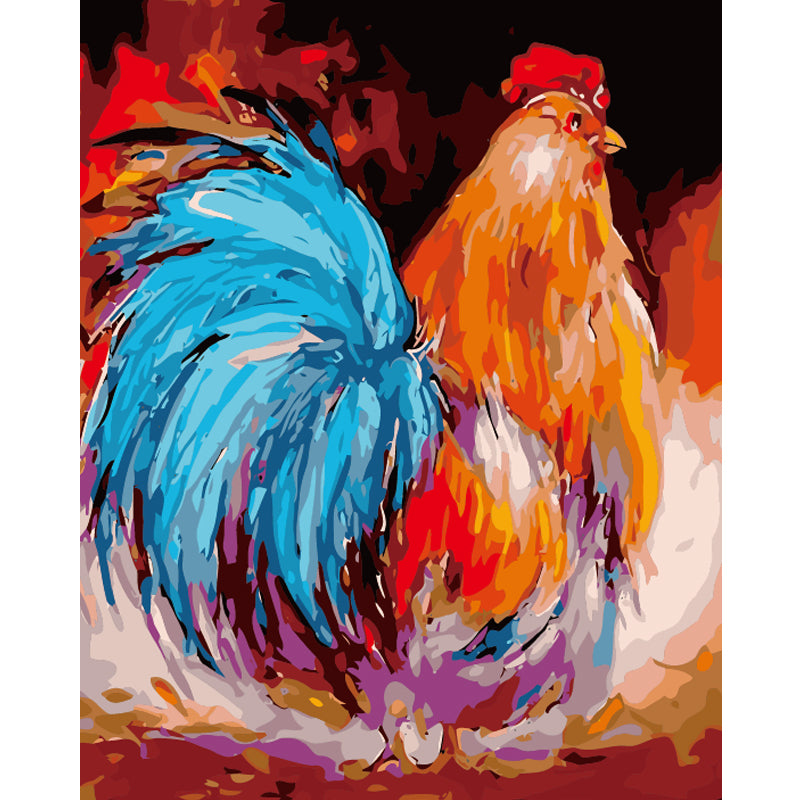 Colorful Rooster Portrait - 40x50 cm paint by numbers kit
