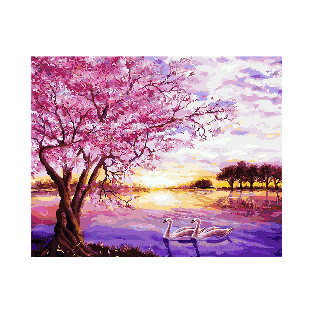 Swan Lake Sunset - 40x50 cm paint by numbers kit