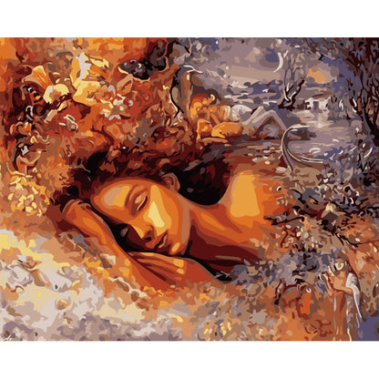 Dreaming Woman in Autumn - 40x50 cm paint by numbers kit