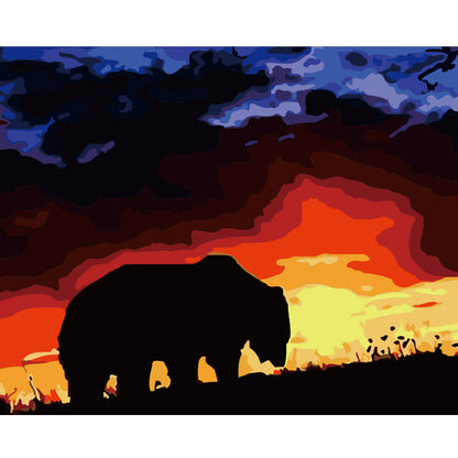 Bear Silhouette at Sunset - 40x50 cm paint by numbers kit