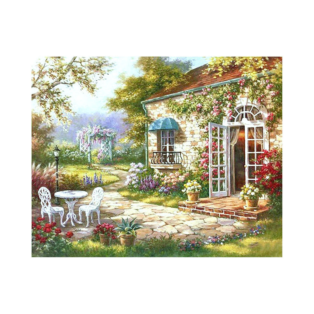 Rose Garden Cottage - 40x50 cm paint by numbers kit