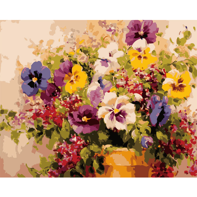 Colorful Pansy Bouquet - 40x50 cm paint by numbers kit