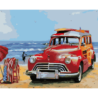 Vintage Beach Wagon - 40x50 cm paint by numbers kit