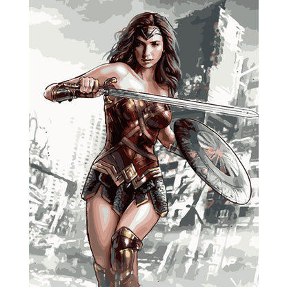 Amazon Warrior With Sword and Shield - 40x50 cm paint by numbers kit