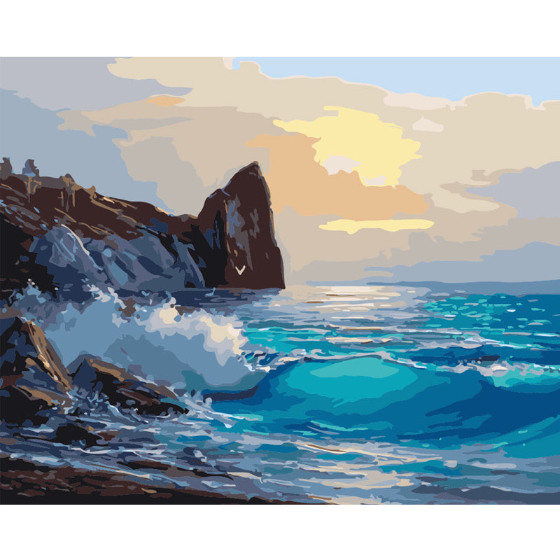 Turquoise Waves at Sunrise - 40x50 cm paint by numbers kit