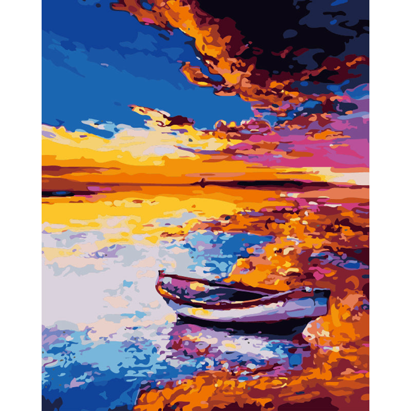 Sunset Boat Reflections - 40x50 cm paint by numbers kit