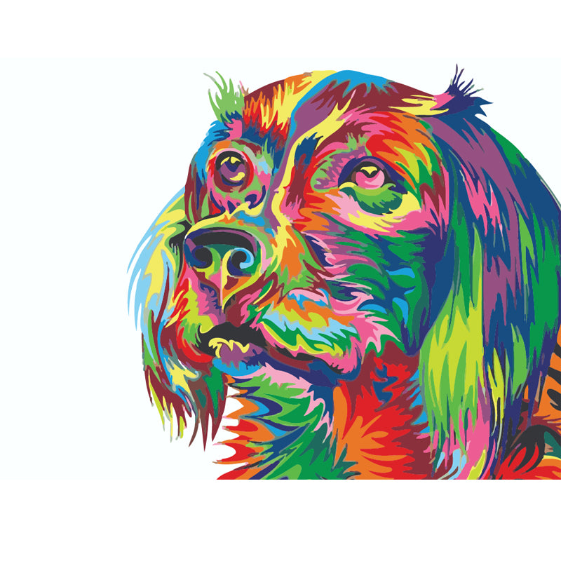 Rainbow Dog Portrait - 40x50 cm paint by numbers kit