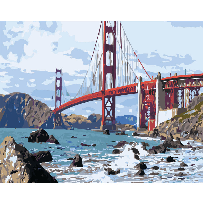 Golden Gate Coastal View - 40x50 cm paint by numbers kit