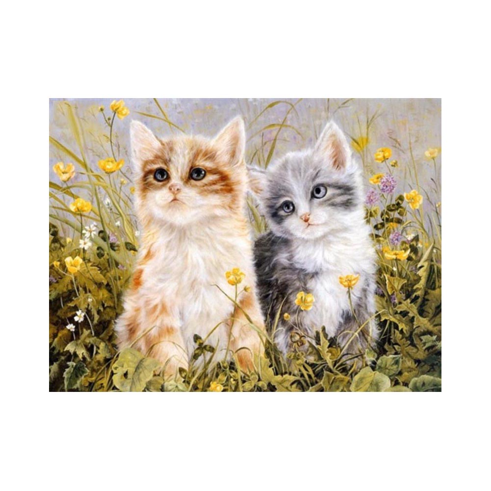 Kittens in the Wildflowers - 40x50 cm paint by numbers kit