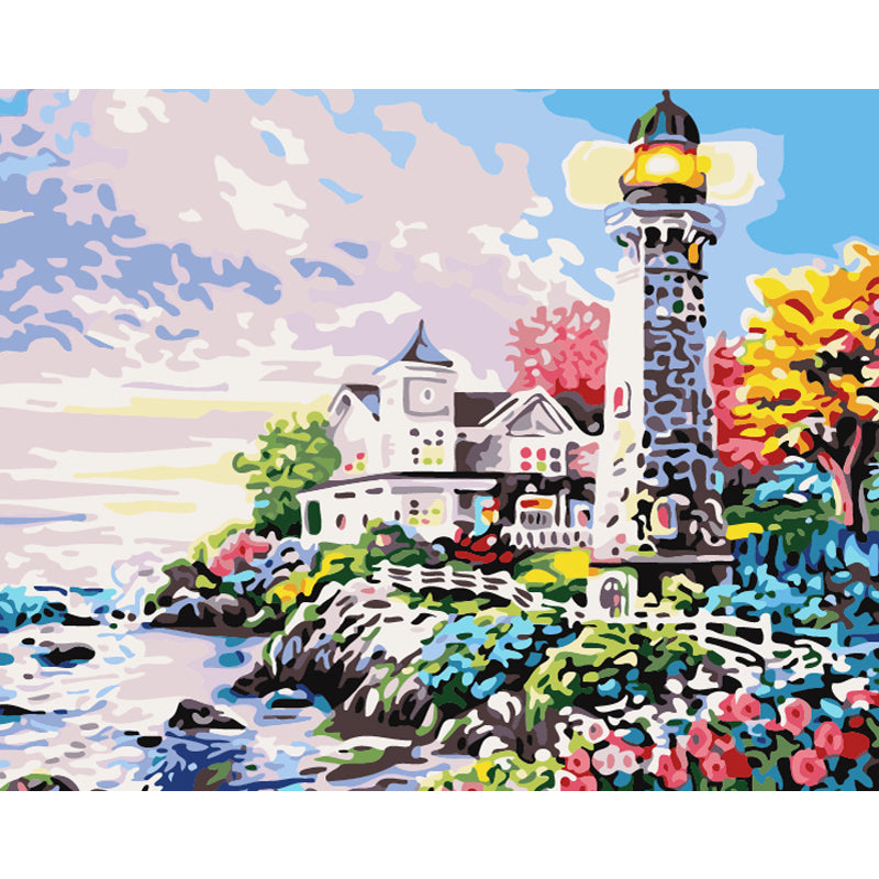 Colorful Coastal Lighthouse - 40x50 cm paint by numbers kit
