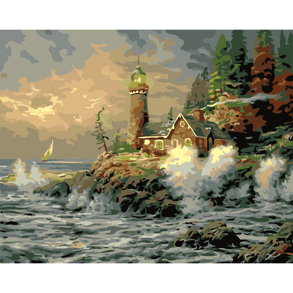 Lighthouse Above the Wild Sea - 40x50 cm paint by numbers kit