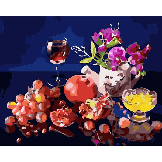 Pomegranate Evening Still Life - 40x50 cm paint by numbers kit
