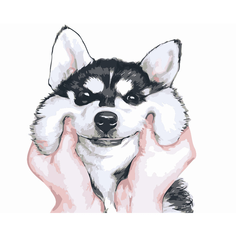 Happy Husky Cheeks - 40x50 cm paint by numbers kit