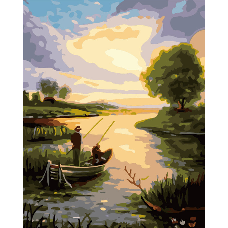 Golden River Fishing - 40x50 cm paint by numbers kit