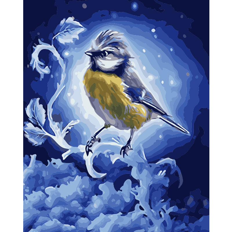Bluebird in Moonlit Blossoms - 40x50 cm paint by numbers kit