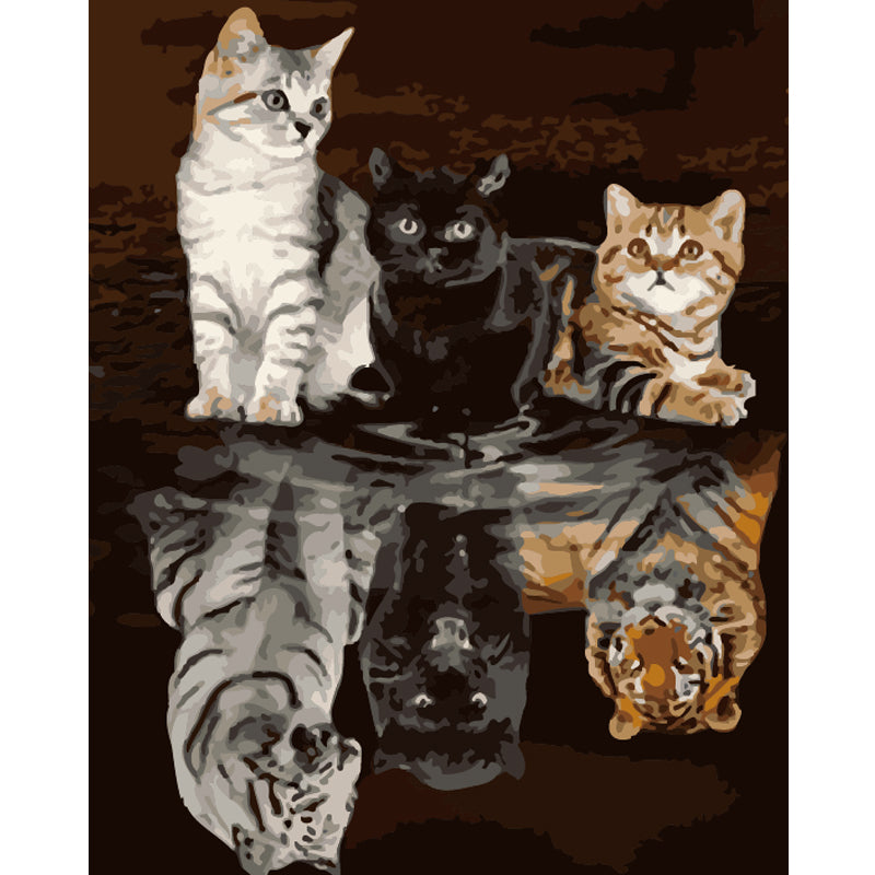 Curious Kittens on a Shelf - 40x50 cm paint by numbers kit