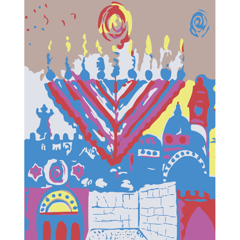 Festival Lights and Ancient City - 40x50 cm paint by numbers kit