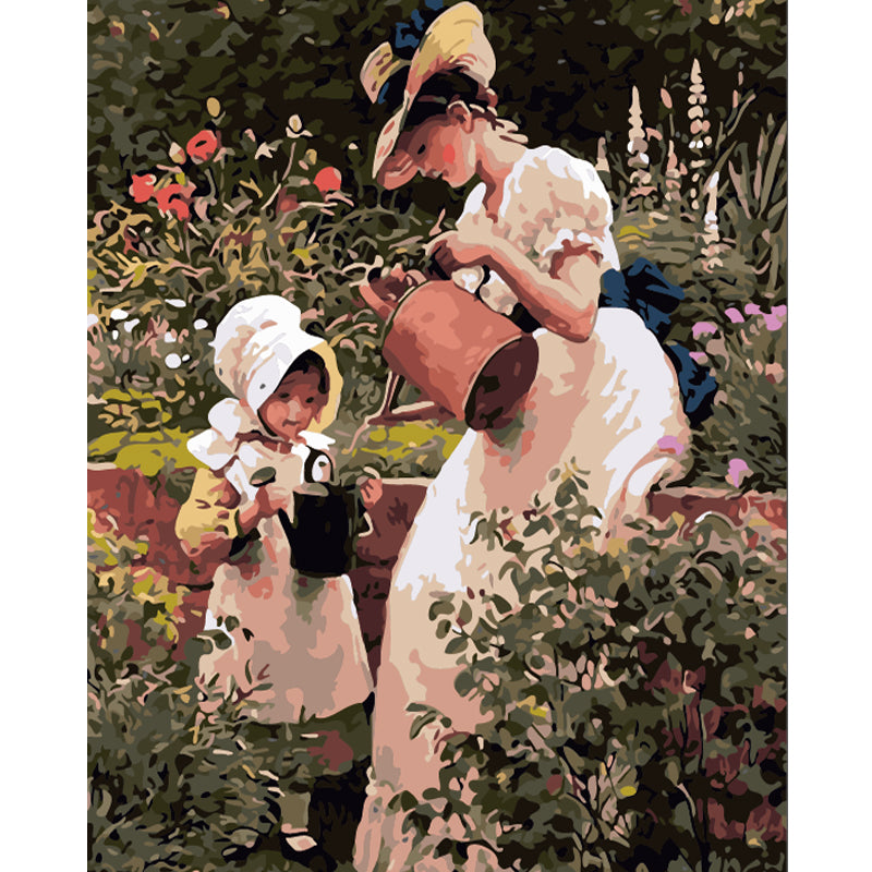 Mother and Child in the Garden - 40x50 cm paint by numbers kit