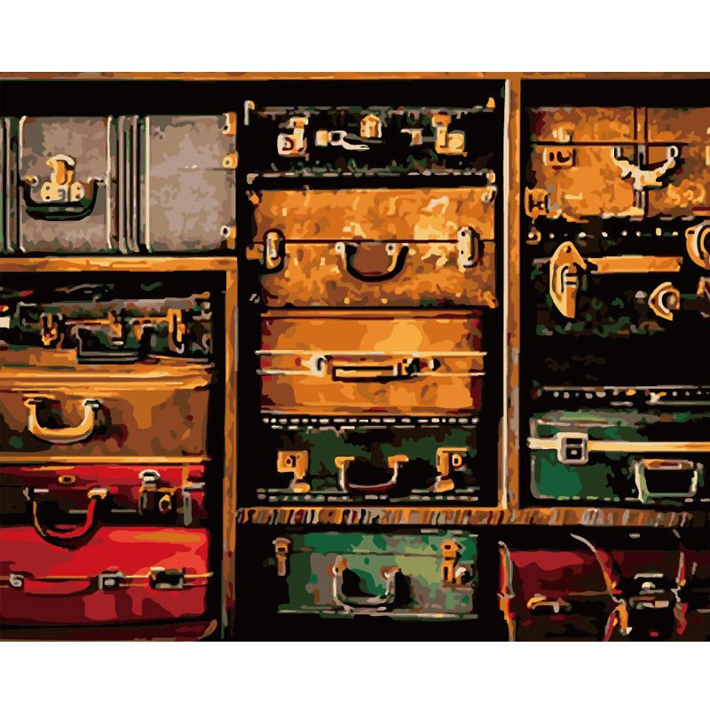 Vintage Suitcase Collection - 40x50 cm paint by numbers kit