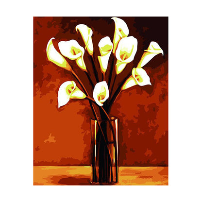 White Calla Lily Bouquet - 40x50 cm paint by numbers kit