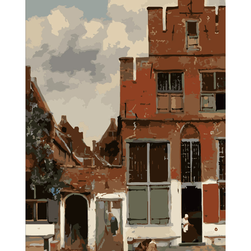Old Brick Street Corner - 40x50 cm paint by numbers kit