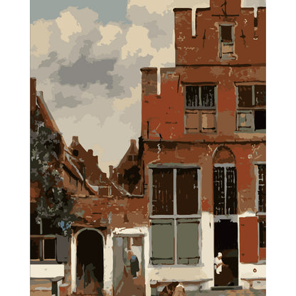 Old Brick Street Corner - 40x50 cm paint by numbers kit