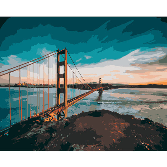 Golden Gate at Twilight - 40x50 cm paint by numbers kit