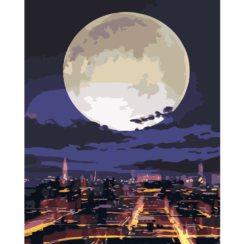 Moon Over the City - 40x50 cm paint by numbers kit